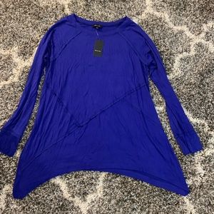 Verme Ami raw edge royal blue top